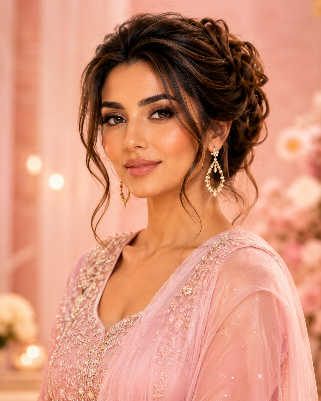Romantic bridal hair and makeup by Alaa Beauty